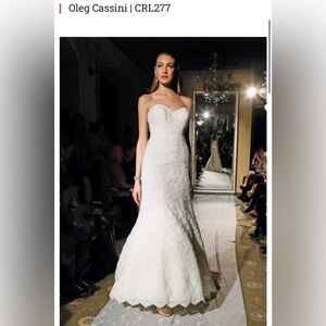 Oleg Cassini Mermaid Strapless Wedding Dress - Style CRL277 - Size 14